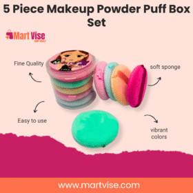 5 Piece Makeup Powder Puff Box Set