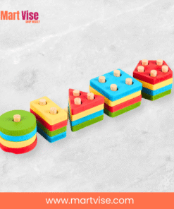 colorful-wooden-shape-sorting-toy – Bright wooden shape sorting puzzle with five shapes.