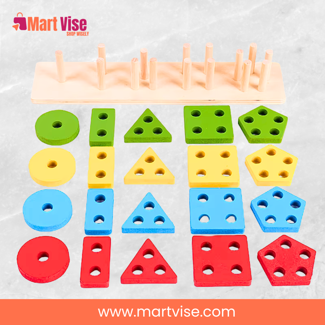 5-in-1-wooden-shape-sorter-board – Montessori wooden 5 in 1 shape sorter board toy.