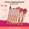 Travel-Friendly 8 Piece Makeup Brush Set – Stylish Pink