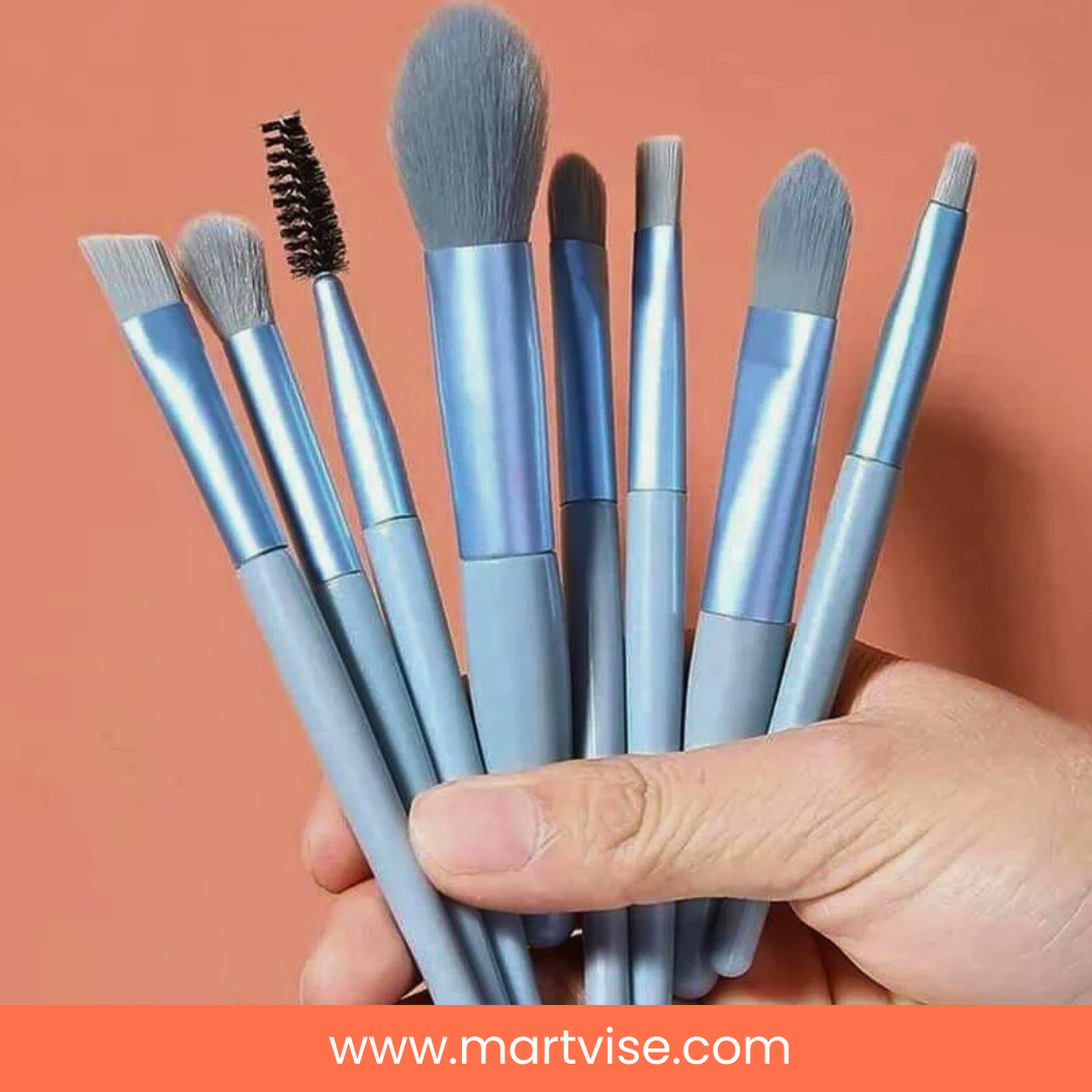 professional-8pc-makeup-brush-set-blue.jpg – professional quality 8 piece makeup brush collection shade blue