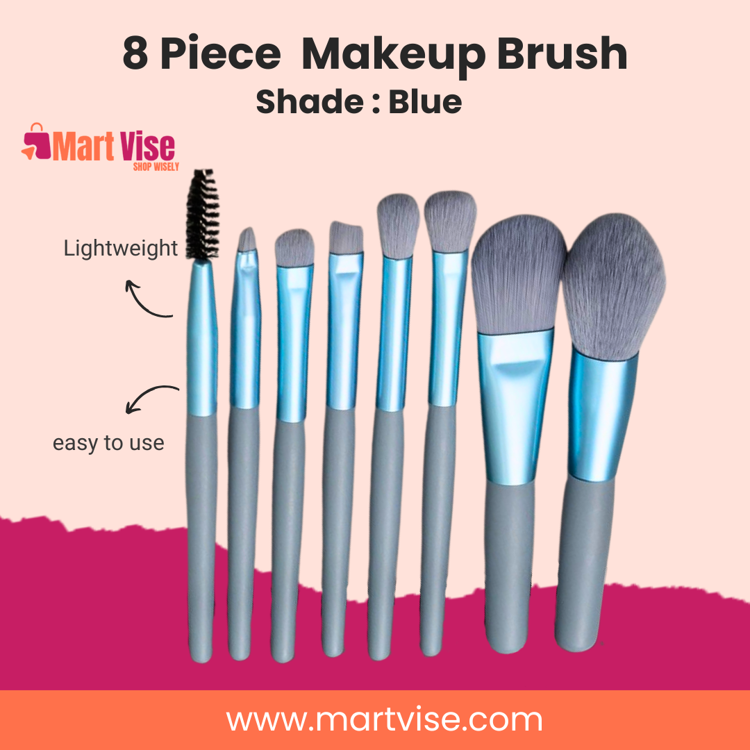 Travel-Friendly Makeup Brushes with Soft Bristles – Blue Handles