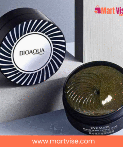 bioaqua-black-pearl-eye-mask-usage.jpg – Bioaqua Black Pearl Eye Mask applied under eyes for skincare benefits