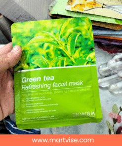 bioaqua-refreshing-green-tea-mask.jpg – Bioaqua Green Tea facial mask for hydration, plumping, and skin nourishment