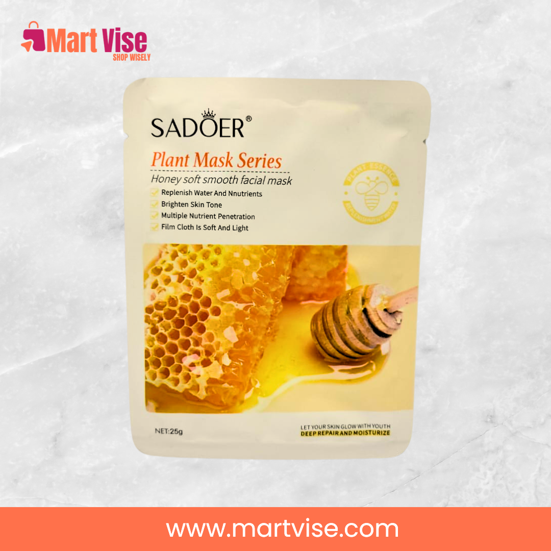 sadoer-honey-mask-back.jpg – Back view of Sadoer Honey Facial Mask packaging with usage details