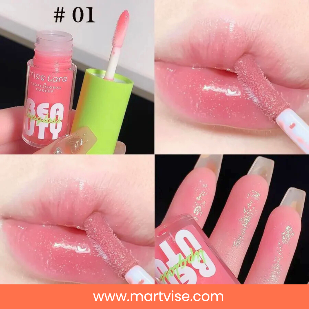 miss-lara-lip-gloss-shade-01.jpg – Miss Lara lip gloss shade 01 pink gloss for smooth shiny lips