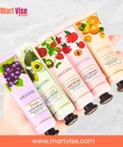 meidian-handcream-fruity-variants – Fruity variants of Meidian handcream for hydration and freshness.