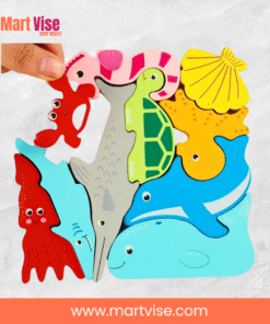 wooden-animal-puzzle-for-kids – Wooden puzzle with zebra, elephant, lion, monkey, and giraffe.