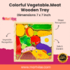 Colorful Vegetable & Meat Wooden Tray Puzzle