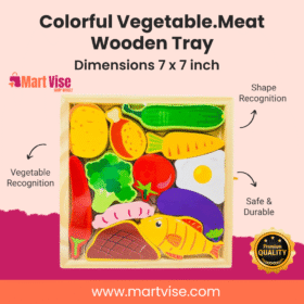 Colorful Vegetable & Meat Wooden Tray Puzzle