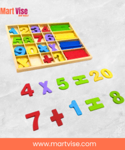 computation-study-box-open – Open Computation Study Box with numbers, clock, and whiteboard.