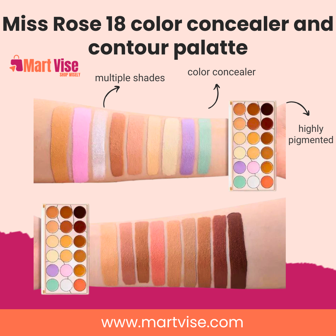 Miss Rose 18 Color Concealer and Contour Palette