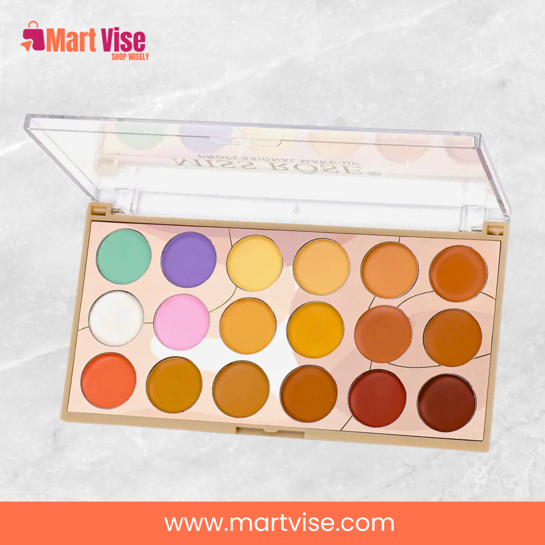 miss-rose-concealer-palette-high-pigment.jpg – High pigmentation shades of Miss Rose 18 colour concealer palette