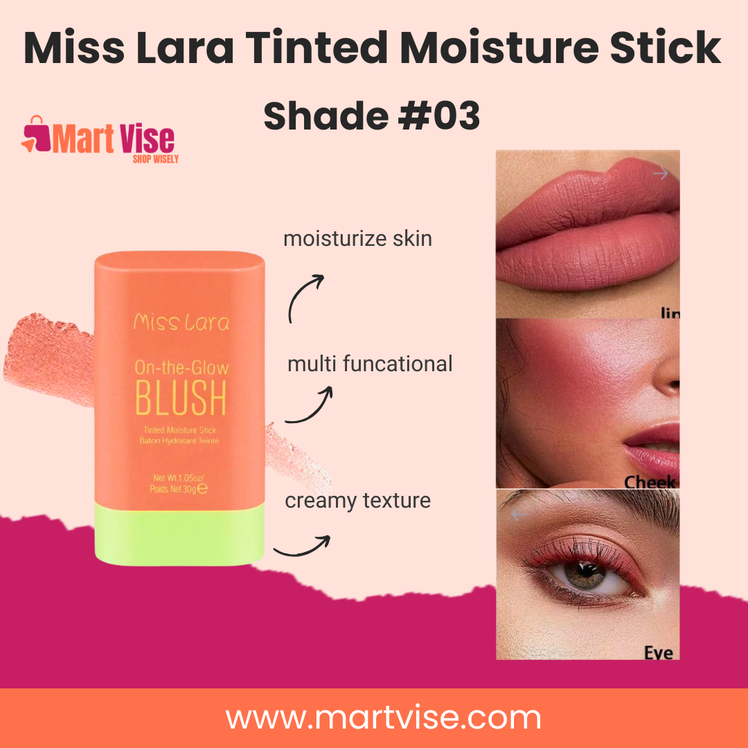 Miss Lara On-the-Glow Moisture Blush Stick Shade #03