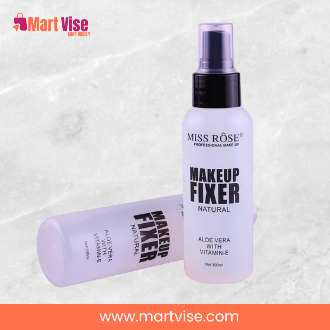 hydrating-makeup-fixer-spray – Hydrating Miss Rose makeup fixer spray for glowing skin.