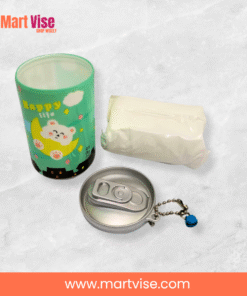 portable-tin-can-wipes-green.jpg – Green portable tin can wipes with cute cartoon design for travel use