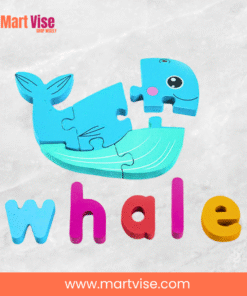 colorful-whale-wooden-puzzle – Colourful whale wooden puzzle with spelling blocks.