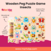 Wooden Peg Puzzle Game Insects