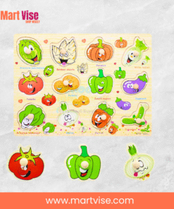 wooden-peg-puzzle-vegetables-front.jpg – Wooden vegetable peg puzzle board front view for kids learning