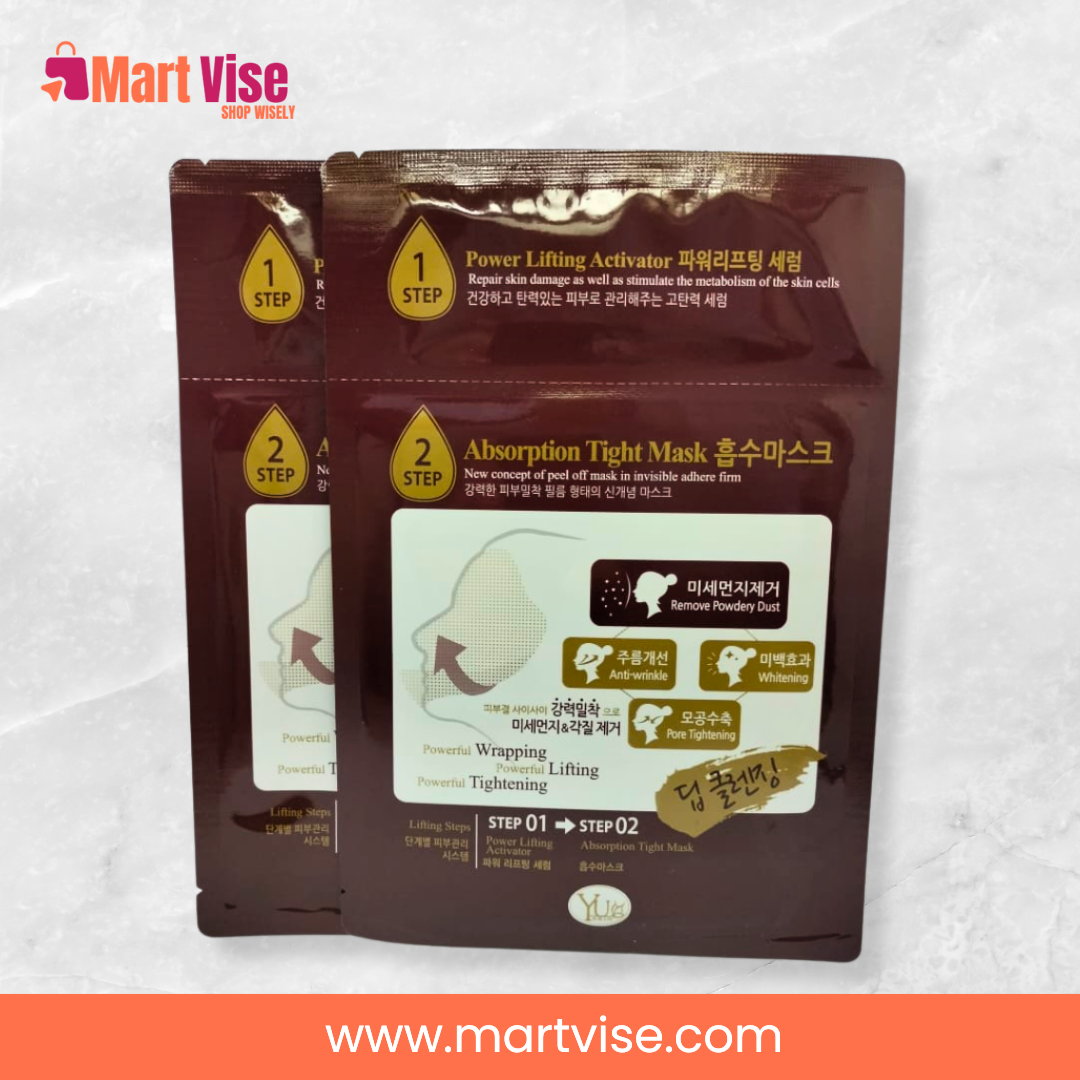 yu-tightening-mask-2step.jpg – YU 2-step absorption mask with serum and facial sheet for anti-wrinkle care
