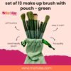 13-Piece Green Makeup Brush Set for Flawless Application