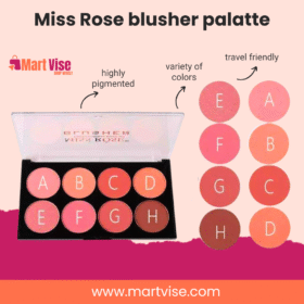 Miss Rose Long-Lasting Blusher Palette for Natural Glow