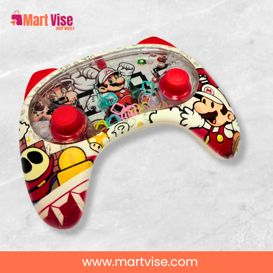 aqua-loop-hand-held-game-mario-white.jpg – Mario-themed Aqua Loop handheld water ring game for kids