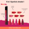 5 in 1 Lipstick Shade 1 – Creamy Texture, Travel-Friendly & Multi-Colour Stick