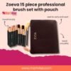 Zoeva 15-Piece Makeup Brush Kit with Travel Pouch