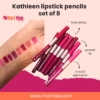 Kathleen Velvet Matte Lip Pencil Set – 8 Rich Shades