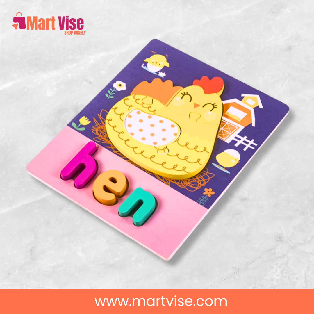 toddler-cognitive-wooden-hen-puzzle.jpg – safe educational hen puzzle improving coordination and motor skills