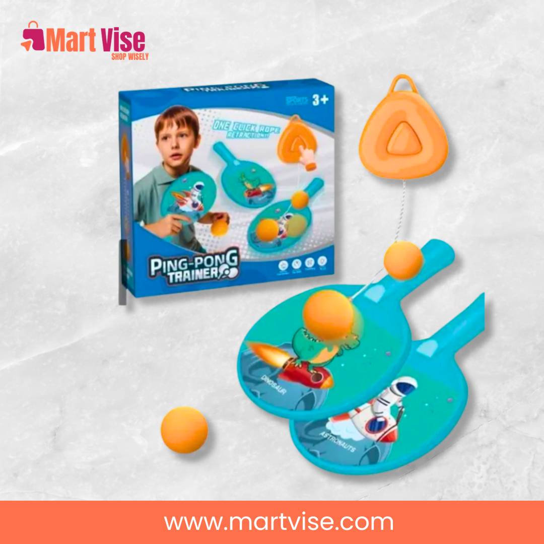 martvise-ping-pong-training-kit.jpg – MartVise ping pong training kit with paddles and suction base