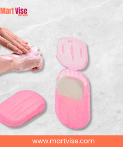 rectangle-disposable-soap-sheet-box-pink.jpg – pink mini soap sheet box with dry paper soap for daily use