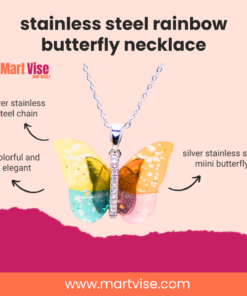 Stainless Steel Rainbow Butterfly Necklace – “You Deserve It” Collection