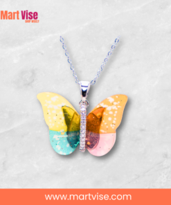 butterfly-necklace-you-deserve-it-series-2.jpg – Multicolor butterfly pendant silver chain necklace