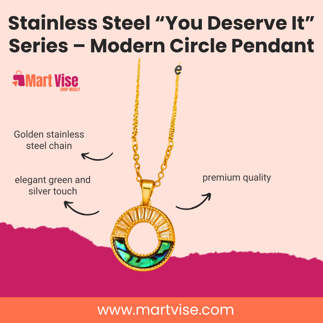 Stainless Steel “You Deserve It” Series – Modern Circle Pendant