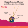Elegant Enamel Flower Pendant Necklace – You Deserve It Series
