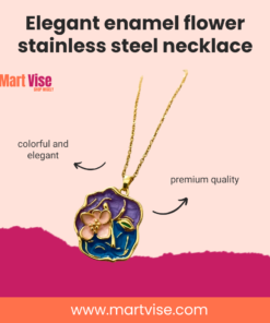 Elegant Enamel Flower Pendant Necklace – You Deserve It Series