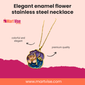 Elegant Enamel Flower Pendant Necklace – You Deserve It Series
