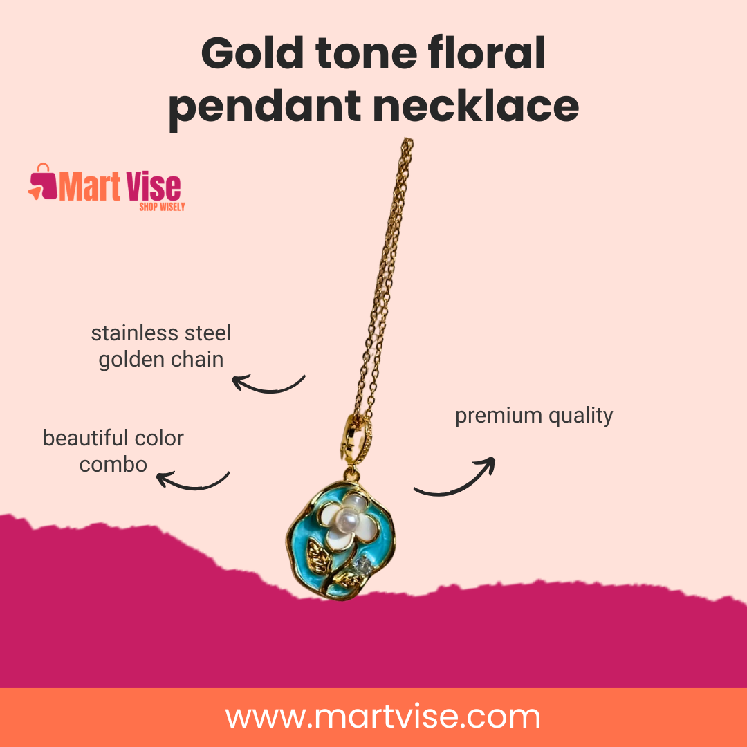 Gold-Tone Floral Pendant Necklace – You Deserve It Collection