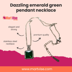 Dazzling Emerald-Green Pendant Necklace for Women
