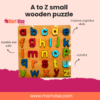 A to Z Small Wooden Puzzle – Lowercase Alphabet Learning Toy for Kids