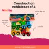Construction Vehicle Toy Set of 4 – Colorful Engineering Trucks for Kids