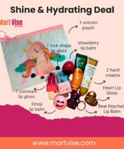 Shine & Hydrating Deal – Complete Hand & Lip Care Gift Set with Unicorn Pouch