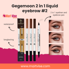 Gegemoon 2 in 1 Liquid Eyebrow & Eyeliner Pen – Shade #2 (Waterproof, Long-lasting & Dual Tip Design)