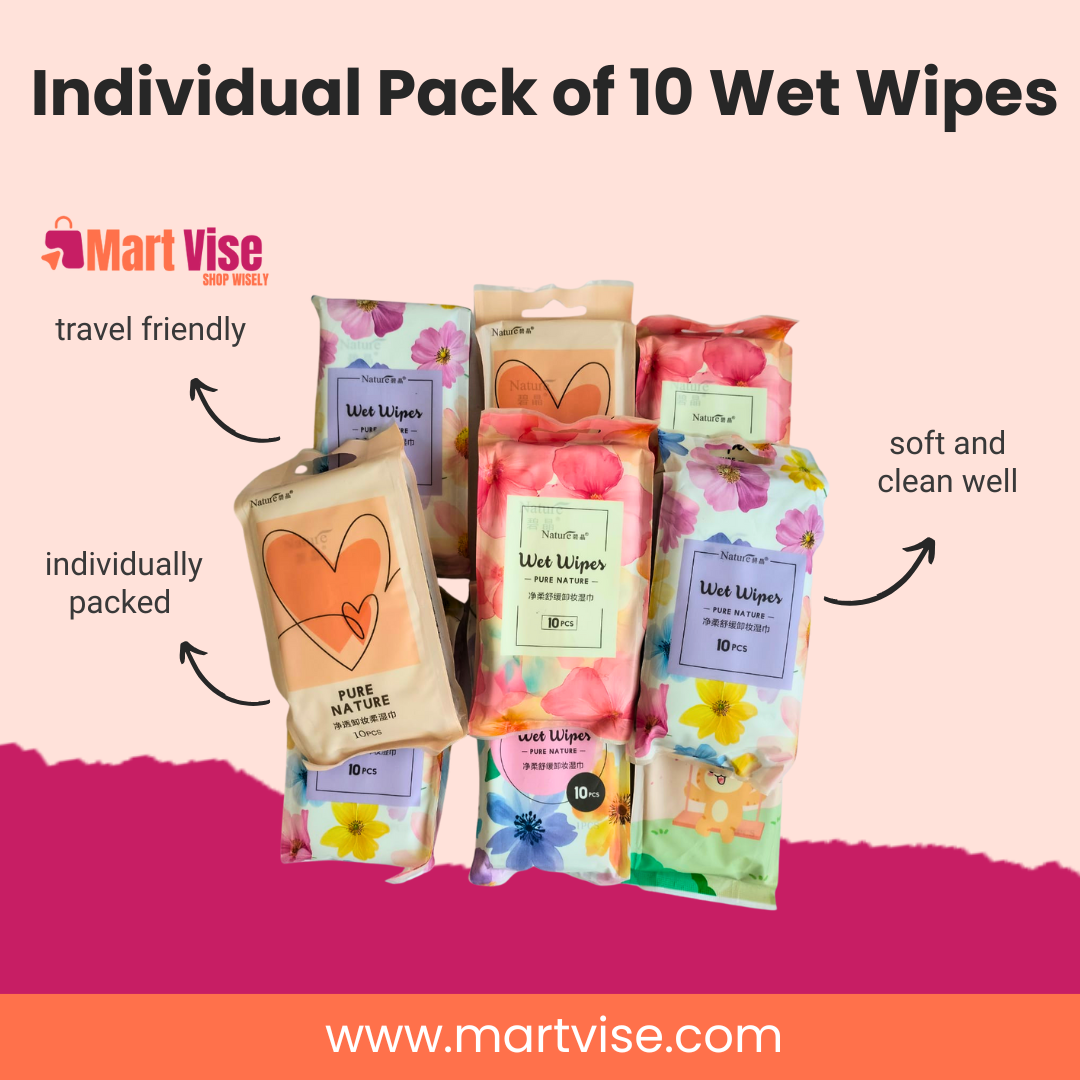 Soft & Gentle Wet Wipes – Pack of 10 Individual Sachets