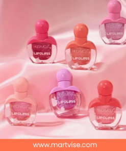 hudamoji-sweet-fragrant-lipgloss-display-box.jpg — hudamoji sweet fragrant lipgloss display box with multiple mini gloss bottles