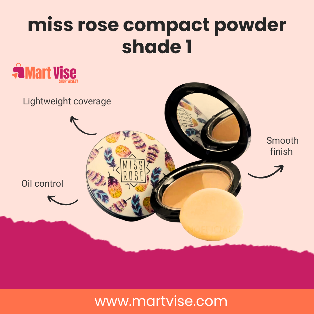 Miss Rose Face Powder Shade 1 – Lightweight Coverage & Oil Control