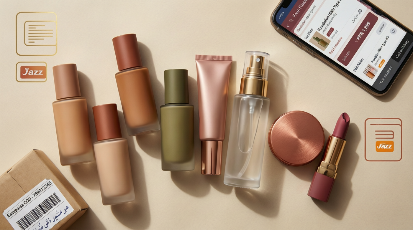 Cosmetics in Pakistan 2026 halal long-lasting makeup shade match