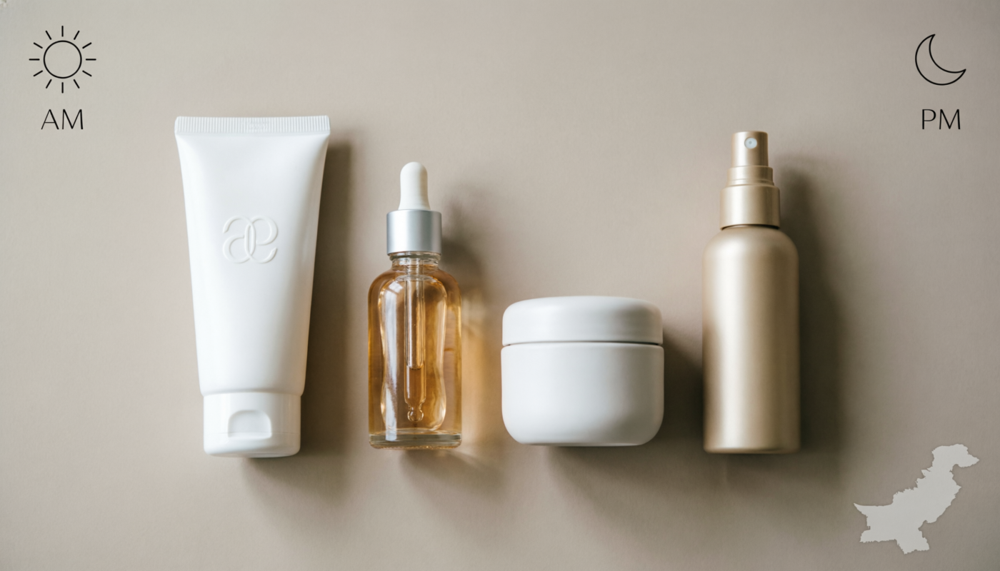 Complete skincare routine for Pakistani skin AM PM steps